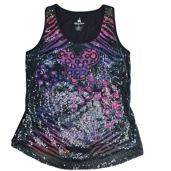 Disney Parks Womens XL Sequin sparkle glitter Mickey Mouse Minnie mouse Tank Top - Picture 1 of 6